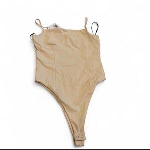Tan Beige One-Piece Corset Bodysuit